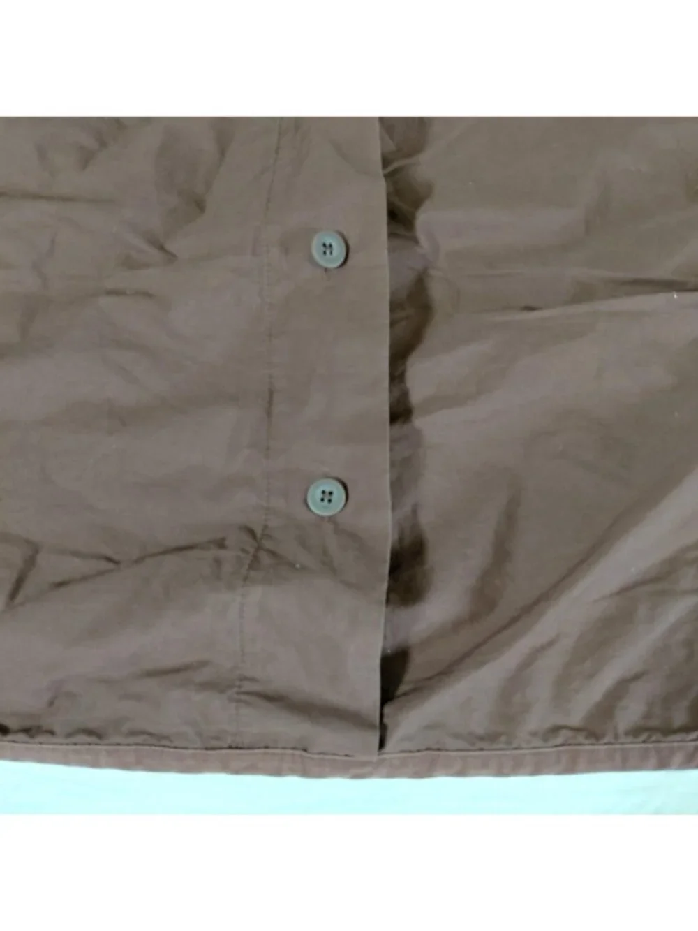 Nautica Home King Pillow Shams Set 2 Blue Brown Trim Cotton Reversible Button